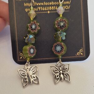 Artisan Milifiori & Butterfly Earrings